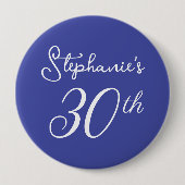 Elegant Lavendel Monogram 30e Verjaardagsfeest Ronde Button 4,0 Cm (Voorkant)