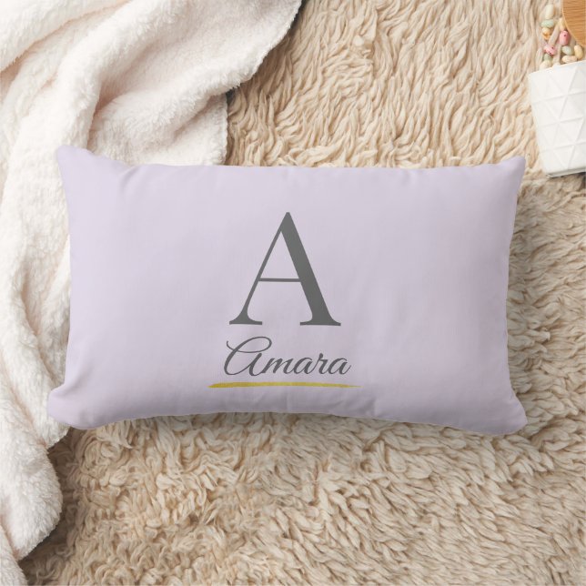 Elegant Lavendel Monogram Kussen (Deken)