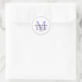 Elegant Lavendel Monogram Retouradres Ronde Sticker (Tas)