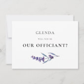 Elegant Lavendel Officiant Proposal Kaart (Voorkant)