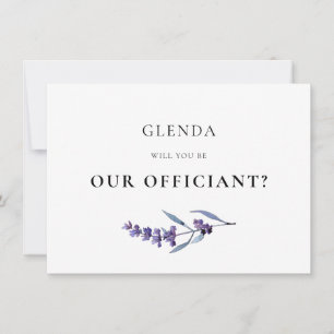 Elegant Lavendel Officiant Proposal Kaart