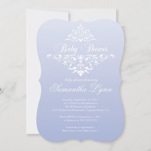 Elegant Lavendel Ombre Baby shower Invitation Kaart (Voorkant)