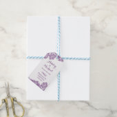 Elegant Lavendel Paars Kant Trouw Dank Je Cadeaulabel (Met Touw)