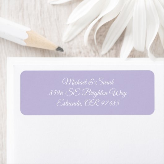 Elegant Lavendel Paars Retouradres Etiket (Insitu)