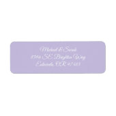 Elegant Lavendel Paars Retouradres Etiket (Voorkant)
