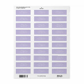 Elegant Lavendel Paars Retouradres Etiket (Full Sheet)