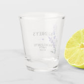 Elegant Lavendel Paarse Bachelorette Feest Shot Glas (Achterkant)