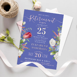 Elegant Lavendel Pensioen Bloemen Folie Uitnodigin Folie Uitnodiging