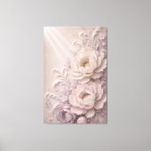 Elegant Lavendel Reliëf Roos Patroon Canvas Afdruk (Voorkant)