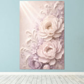 Elegant Lavendel Reliëf Roos Patroon Canvas Afdruk (Insitu (Houten vloer))