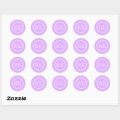 Elegant Lavendel Schrift Professionele Monogram Ronde Sticker (Vel)