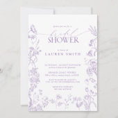 Elegant Lavendel Victoriaans Bloemen Vrijgezellenf Kaart (Voorkant)