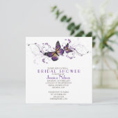 Elegant Lavendel Vlinder Swirls Vrijgezellenfeest Kaart (Staand voorkant)