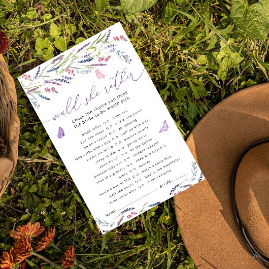 Elegant Lavendel Vrijgezellenfeest spel