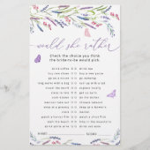 Elegant Lavendel Vrijgezellenfeest spel (Voorkant)