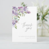 Elegant Lavendel Waterverf Bloem Bruiloft Bedankt (Staand voorkant)