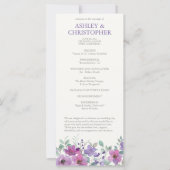 Elegant Lavendel Waterverf Bloemen Trouwprogramma (Voorkant)
