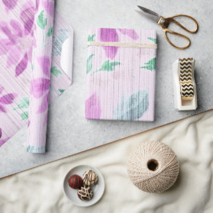 Elegant Lavendel Waterverf Bloemendecoratie Inpakp Cadeaupapier