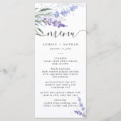 Elegant Lavendel Waterverf Bruiloft Menu (Voorkant)