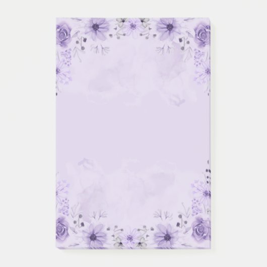 Elegant Lavendel Waterverf Paarse Botanische Post-it® Notes (Voorkant)