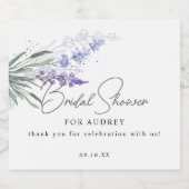 Elegant Lavendel Waterverf Vrijgezellenfeest Favor Sparkling Wijnetiket (Enkel label)