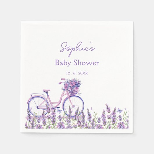 Elegant Lavendel Wildflower Baby shower Servet (Voorkant)