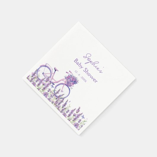 Elegant Lavendel Wildflower Baby shower Servet (Hoek)