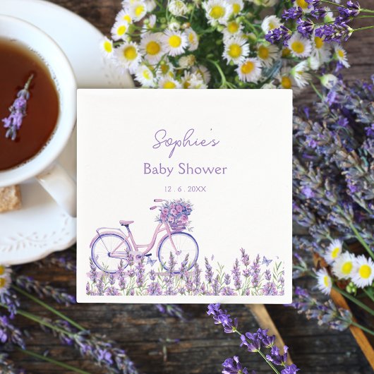 Elegant Lavendel Wildflower Baby shower Servet