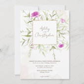 Elegant Lavendel Wildflower Lijst Bruiloft Kaart (Voorkant)