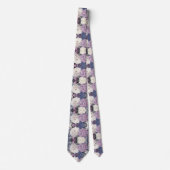 Elegant Lavendelblauw Modern Bloemmotief Stropdas (Voorkant)