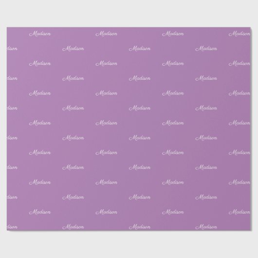 Elegant lavender aangepaste script naam tekstverja cadeaupapier (Vlak)