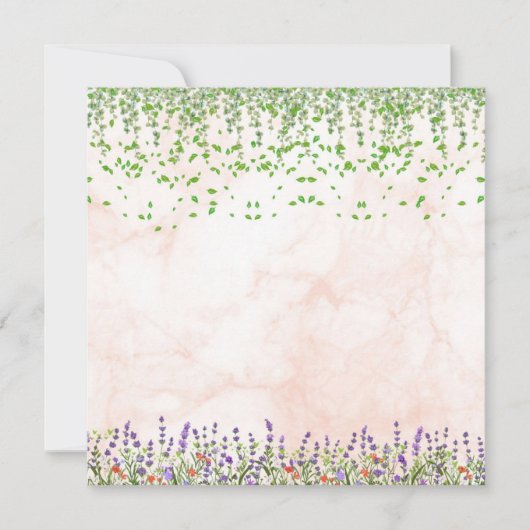 Elegant Lavender and Vine Blank Greeting Card with (Voorkant)
