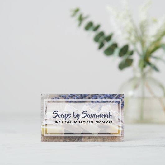 Elegant Lavender Artisan Soap Maker Visitekaartje (Staand voorkant)