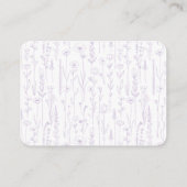 Elegant Lavender Baby Shower Diaper Raffle Informatiekaartje (Achterkant)