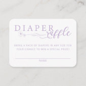 Elegant Lavender Baby Shower Diaper Raffle Informatiekaartje (Voorkant)