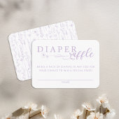Elegant Lavender Baby Shower Diaper Raffle Informatiekaartje