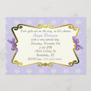 Elegant Lavender baby shower-uitnodiging Kaart