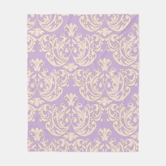Elegant Lavender Baroque Damask Fleece Blanket Deken (Voorkant)
