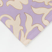 Elegant Lavender Baroque Damask Fleece Blanket Deken (Hoek)