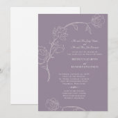 Elegant Lavender Beide sets ouders Floral Kaart (Voorkant / Achterkant)