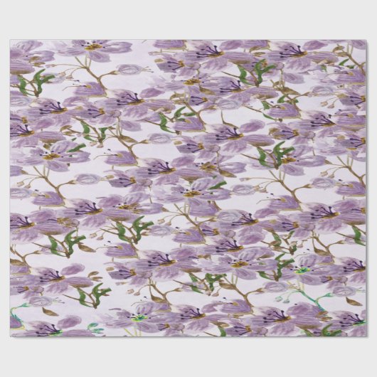Elegant Lavender Bloom Wrapping Paper Roll Cadeaupapier (Vlak)