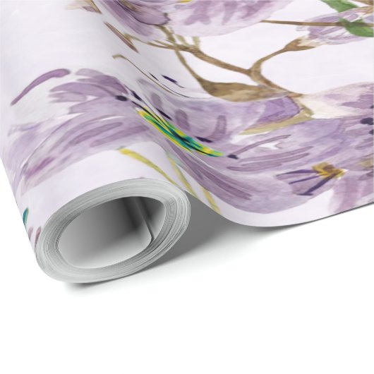 Elegant Lavender Bloom Wrapping Paper Roll Cadeaupapier (Rol Hoek)