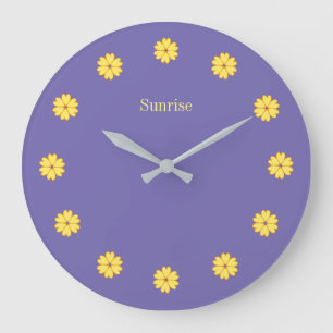 Elegant Lavender Blue & Flowers Wall Clock Grote Klok