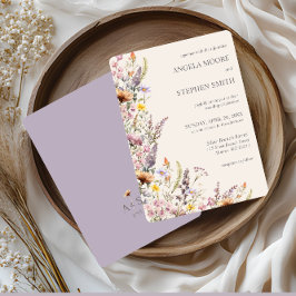 Elegant Lavender, Blush and Cream Wildflowers Kaart
