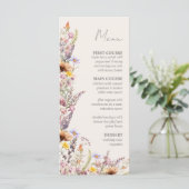 Elegant Lavender, Blush and Cream Wildflowers Menu (Staand voorkant)