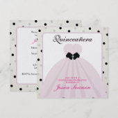 Elegant Lavender Blush en Black Quinceanera Kaart (Voorkant / Achterkant)