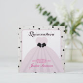 Elegant Lavender Blush en Black Quinceanera Kaart (Staand voorkant)
