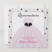 Elegant Lavender Blush en Black Quinceanera Kaart (Voorkant)