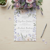 Elegant Lavender Blush Floral Wedding Shower  Kaart