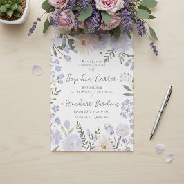 Elegant Lavender Blush Floral Wedding Shower  Kaart